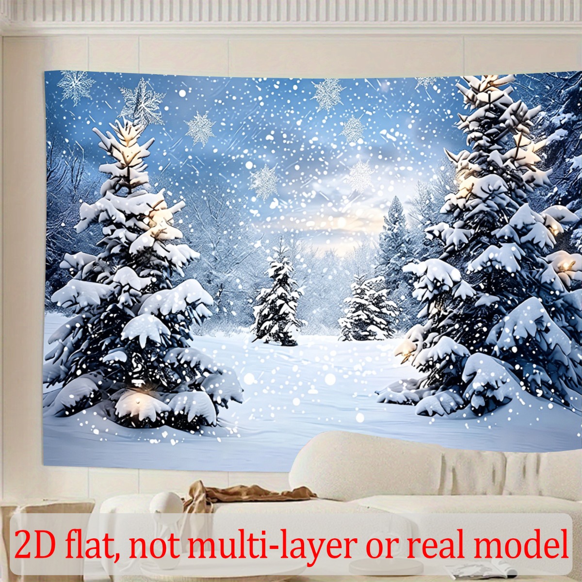 Polyester Fabric Backdrop with Winter Snow Theme for Celebrations